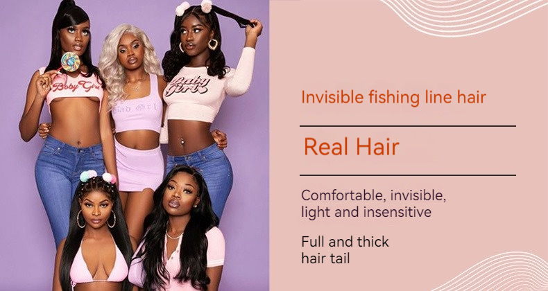 Achieve invisible chic with our fully real human hair extensions, seamlessly blending for a fishiness style that enhances your natural beauty